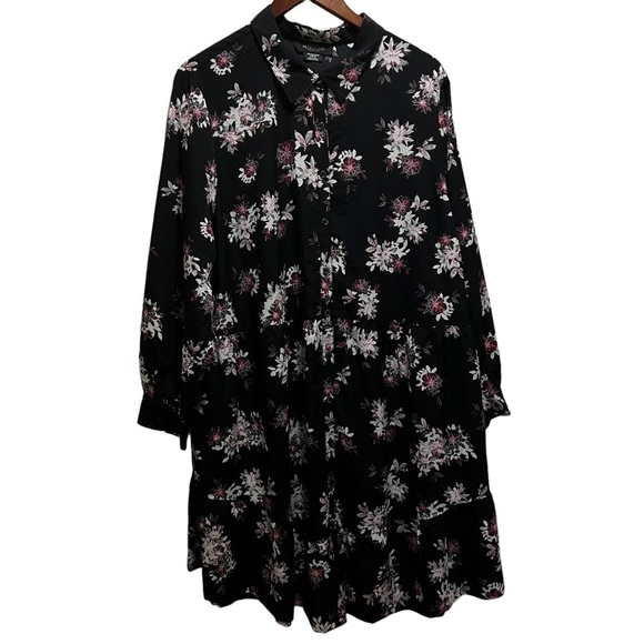 Addition Elle Michel Studio Lightweight Buttondown Floral MIDI Dress Size 20 - Picture 1 of 11